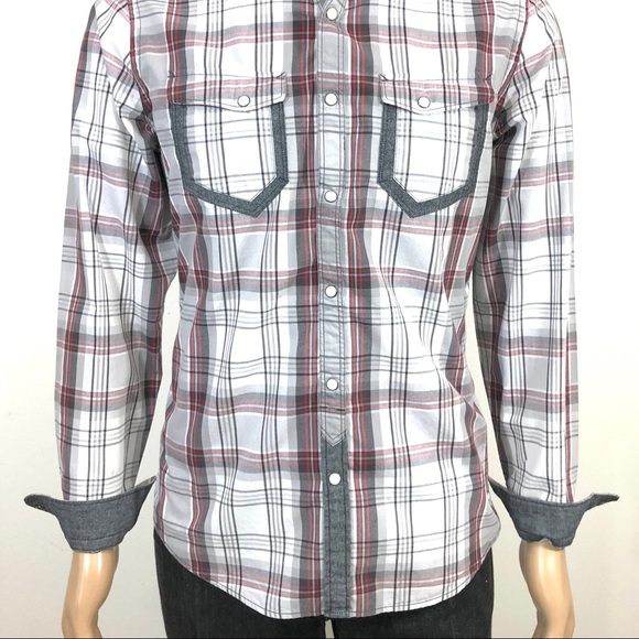 EXPRESS Men’s Shirt Western L/S 2 Pockets W/Lids - Picture 2 of 8